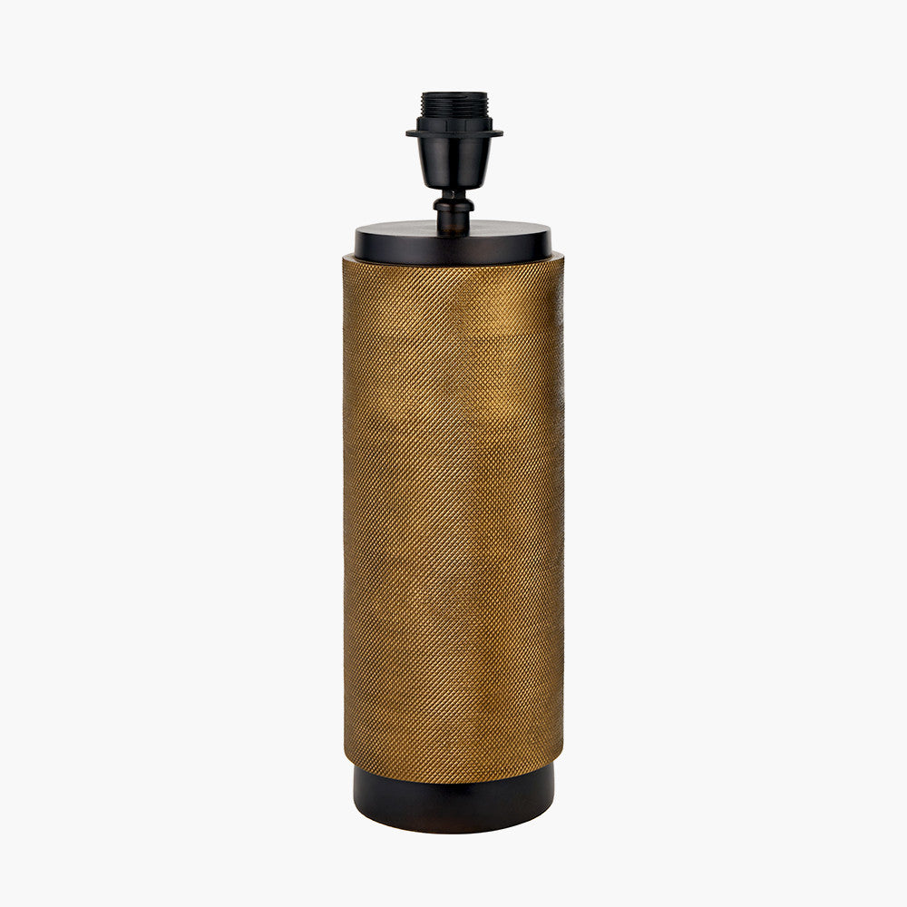 Aurelio Brass & Black Metal Textured Table Lamp - Base Only
